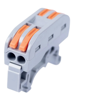 Клемма Cabeus PCT-222D соединительная универсальная проходная 2 полюса с рычагом на DIN-рейку 0,08-2,5/4,0