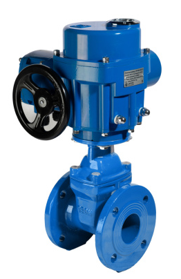 Задвижка чугунная с обрезиненным клином REON тип RSV60, PN16 сэлектроприводом 380В