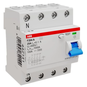 Выключатель дифференциального тока ABB четырехмодульный F204 A-25/0.1