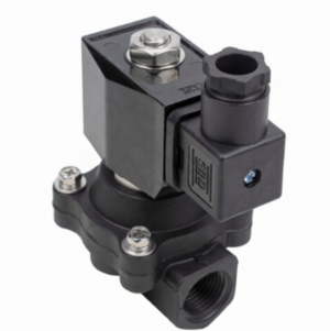 Клапан электромагнитный DN.ru VS541-NT-NC-24VAC 1" Ду25 Ру7 прямого действия двухходовой, корпус - пластик, присоединение - внутренняя резьба, уплотнение - NBR, нормально-закрытый, катушка - 24В AC