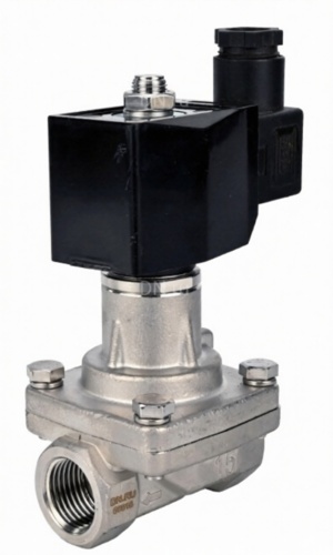 Клапан электромагнитный DN.ru VS731-PT-NC-24VDC 1 1/2" Ду40 Ру10 корпус сталь уплотнение - PTFE, внутренняя резьба. прямого действия, нормально-закрытый, с нулевым перепадом давления, катушка -24В