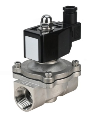 Клапан электромагнитный DN.ru VS331-VT-NO-24VDC 1" Ду25 Ру10 корпус - нержавеющая сталь уплотнение - Viton, резьбовой, нормально-открытый, прямого действия, катушка - 24В