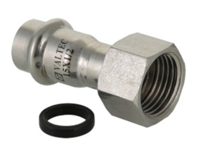 Пресс-фитинг Valtec из нержавеющей стали с накидной гайкой VTI.908.I.005409