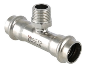 Фитинг из нержавеющей стали – пресс-тройник с наружной резьбой VTI.933.I.540654