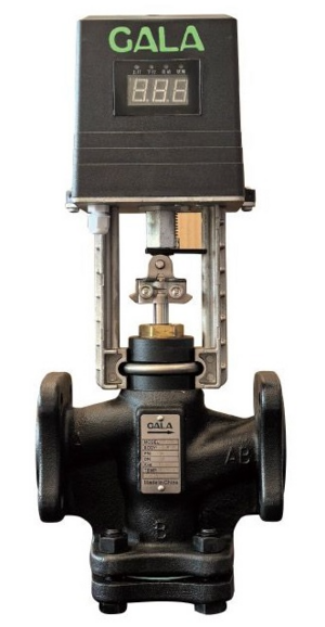 Двухходовой регулирующий клапан э/п 220В 3п GALA 6151, корп. чугун EN-GJL-250, фл. EN1092-2, PN16, -10...+150°C, Ду40