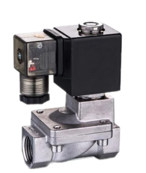 Клапан электромагнитный DN.ru VS431-VT-NC-24VDC 1 1/4" Ду32 Ру16, соленоидный двухходовой, корпус - нержавеющая сталь 304, уплотнение - Viton, резьбовой, нормально-закрытый, пилотный, катушка - 24В