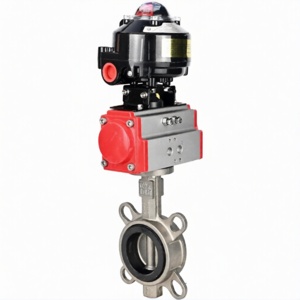 Затвор дисковый поворотный DN.ru WBV3131N-2W-Fb-H Ду150 Ру16, корпус - нержавеющая сталь 304, диск - нержавеющая сталь 304, уплотнение - NBR, с пневмоприводом DN.ru PA-DA-105 и БКВ DN.ru APL-510N EX