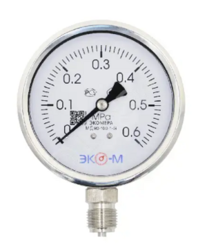 Манометр Экомера МД90-100мм 0..4МПа М20*1,5 (Гидрозаполненный)