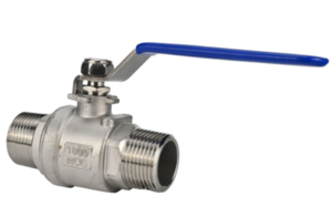 Кран шаровой DN.ru BV3131P(2pc)-FP-T-H НР/НР Ду15 Ру63 нержавеющая сталь AISI 304, полнопроходной, наружная резьба/наружная резьба, уплотнение - PTFE, ручка-рычаг