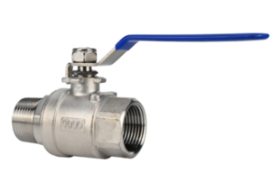 Кран шаровой DN.ru BV3131P(2pc)-FP-T-H ВР/НР Ду20 Ру63 нержавеющая сталь AISI 304, полнопроходной, внутренняя резьба/наружная резьба, уплотнение - PTFE, ручка-рычаг