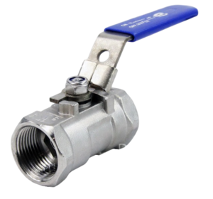 Кран шаровой DN.ru BV3232P-SP-T-H Ду25 Ру63 стандартнопроходной двухходовой, нержавеющая сталь SS316, внутренняя резьба, уплотнение - PTFE, ручка-рычаг