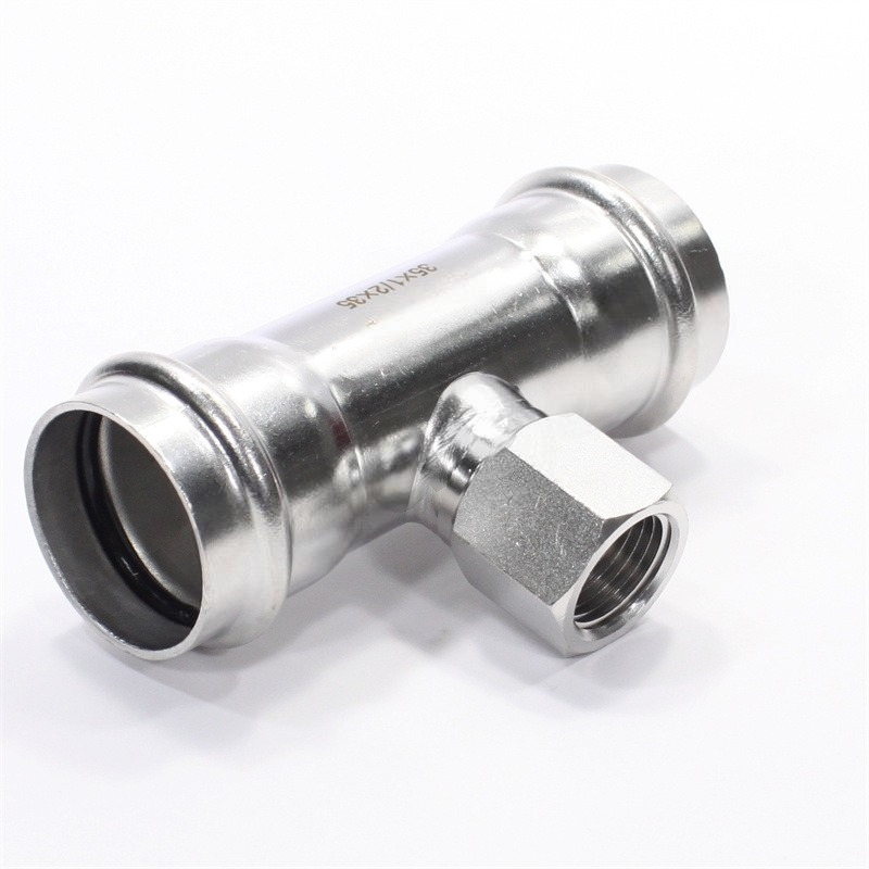 Тройник WAAG Heavy Inox 35-1/2"-35 пресс-резьба сталь нержавеющая купить с доставкой по РФ