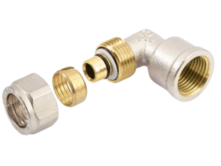 Угольник 16-3/4" General Fittings 5300 обжим-резьба, вн., латунь никелированная купить с доставкой по РФ