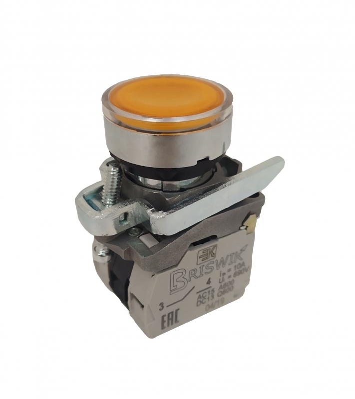 Выключатель Briswik КМЕ 4731м -ЛС 24В желтый IP66 УХЛ2 10А 3но+1нз купить с доставкой по РФ